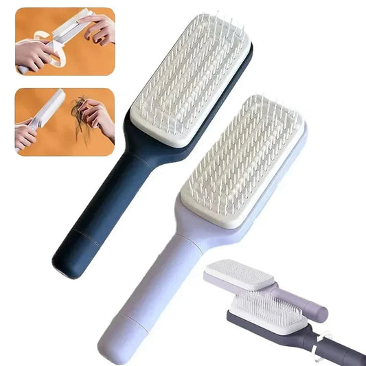 Magic Self-Clean Hair Brush with Retractable Bristles
